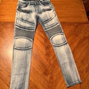 Jeanius | Medium Wash Button Fly Jeans | Straight Leg 32x30